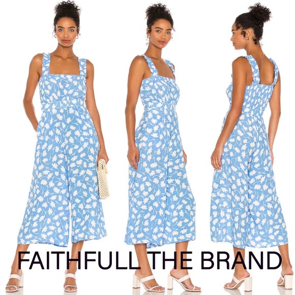 Faithfull the Brand Floral Belted Jumpsuit Sz 6 - Picture 1 of 6